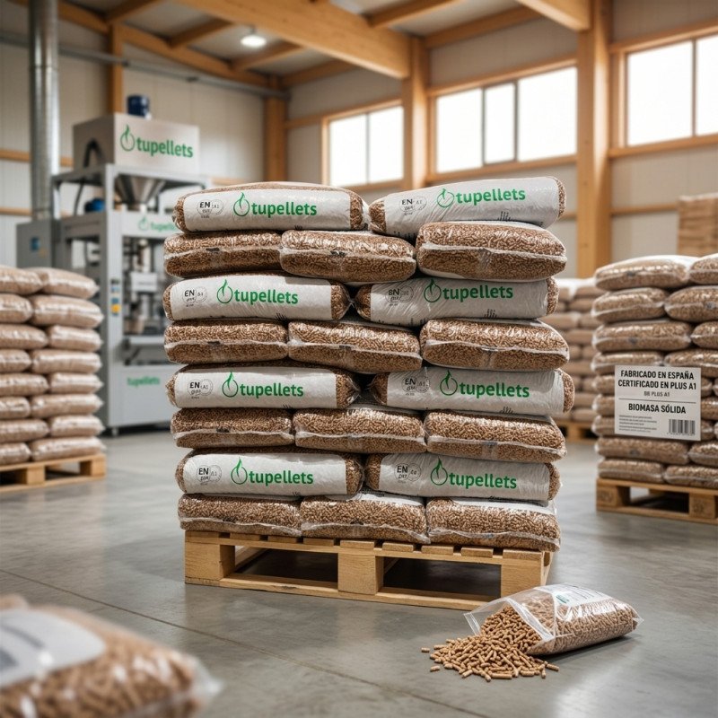 100 % Natürliche Holzpellets zum Heizen - 1 Palette mit 65 Säcken à 15 kg – Bild 2