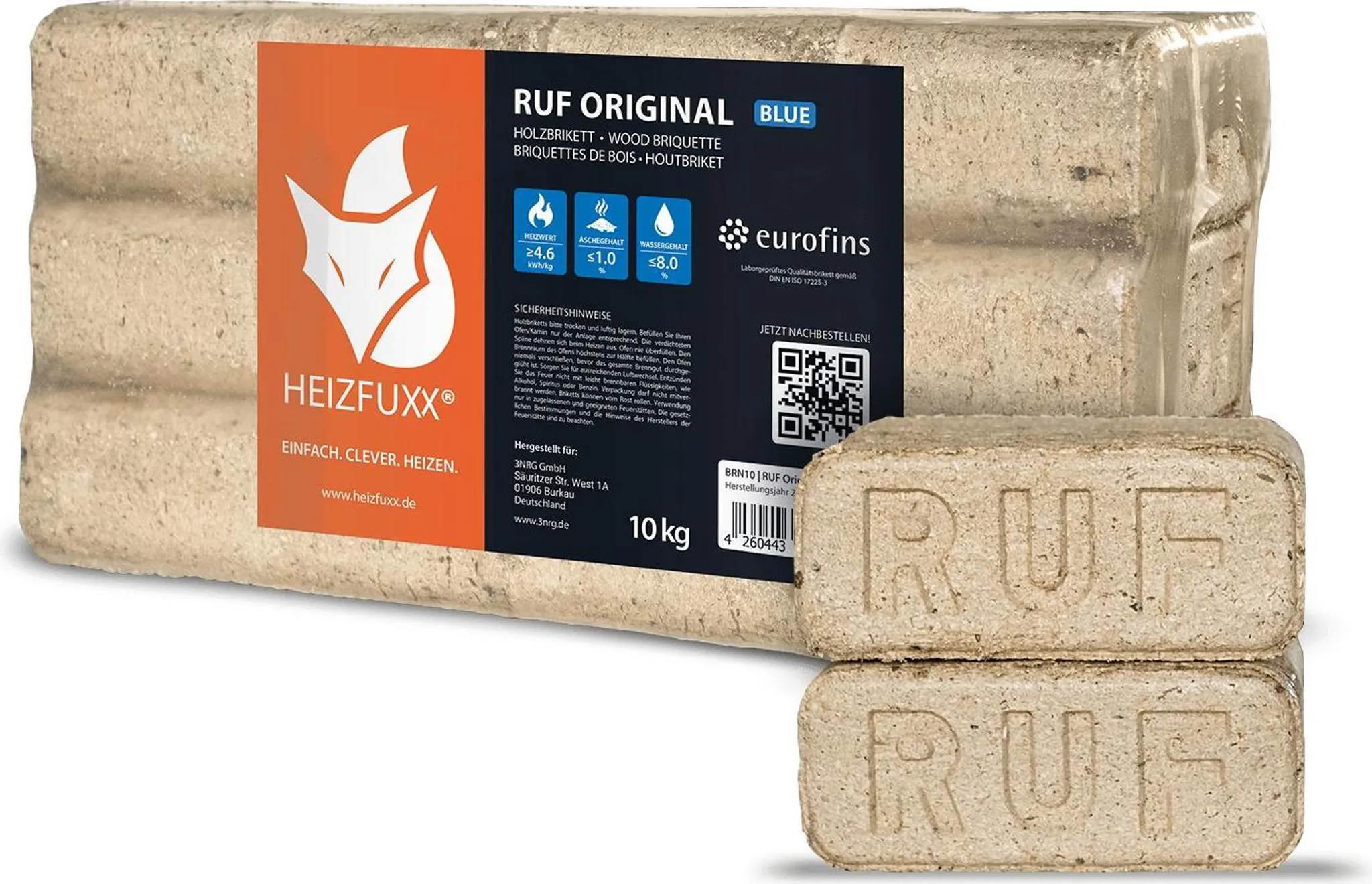 Heizfuxx RUF Original Blue 10kg x 96 Gebinde 960kg Palette – Bild 3