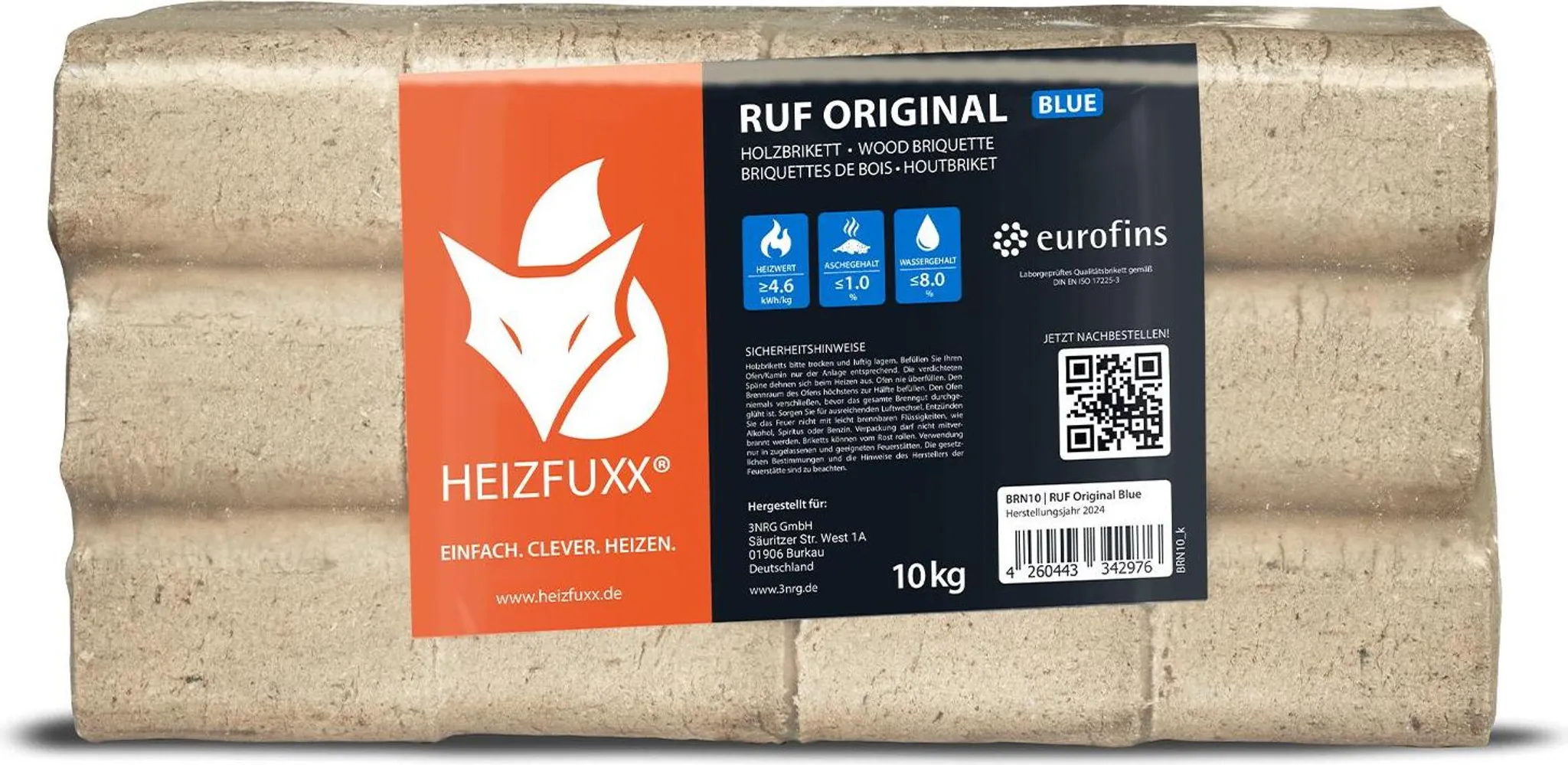 Heizfuxx RUF Original Blue 10kg x 96 Gebinde 960kg Palette – Bild 4