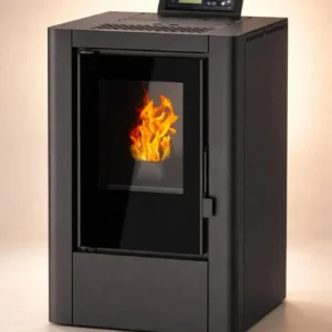 NEMAXX P6Mi Pelletofen 6 kW A+ bis 120 m³ – Automatischer Reinigungszyklus, ECO-Modus, Wochenprogramm & mechanische Reinigungsunterstützung – Schwarz