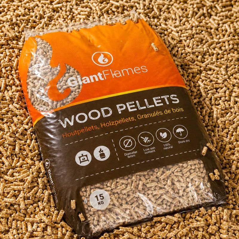 Palette Giant Flames Holzpellets 65 Säcke x 15 kg (975 kg) – Bild 4