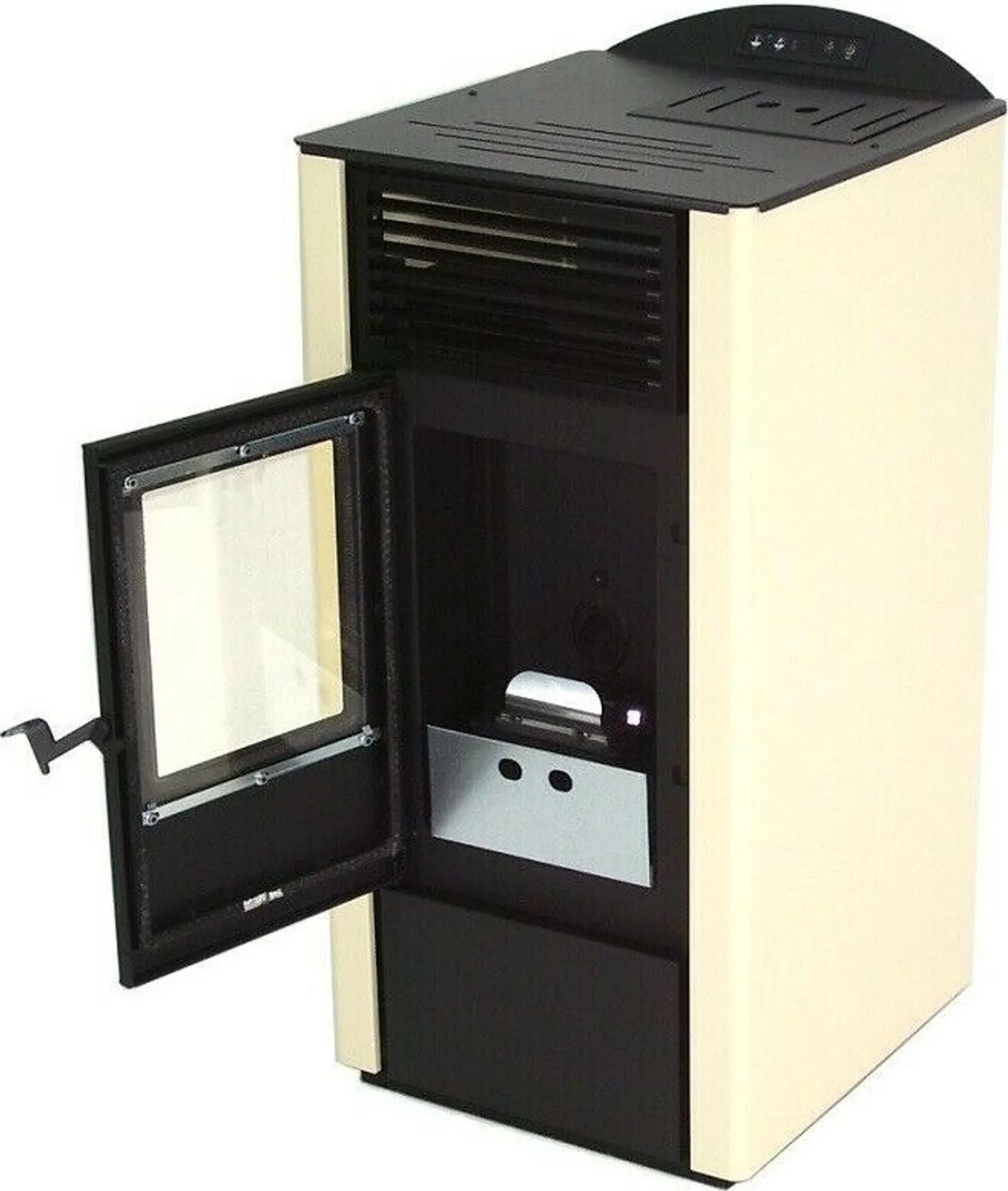 Pelletofen 9,5kW Pelletkamin Pelletheizung Kaminofen A+ Holzofen elfenbein 56301 – Bild 3